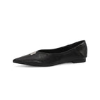 Damen elegante Ballerinas mit spitzem Zehenbereich und schimmerndem Schnallenakzent