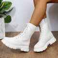 Damen Schnürboots mit robustem Plateau und seitlichem Reißverschluss R&B