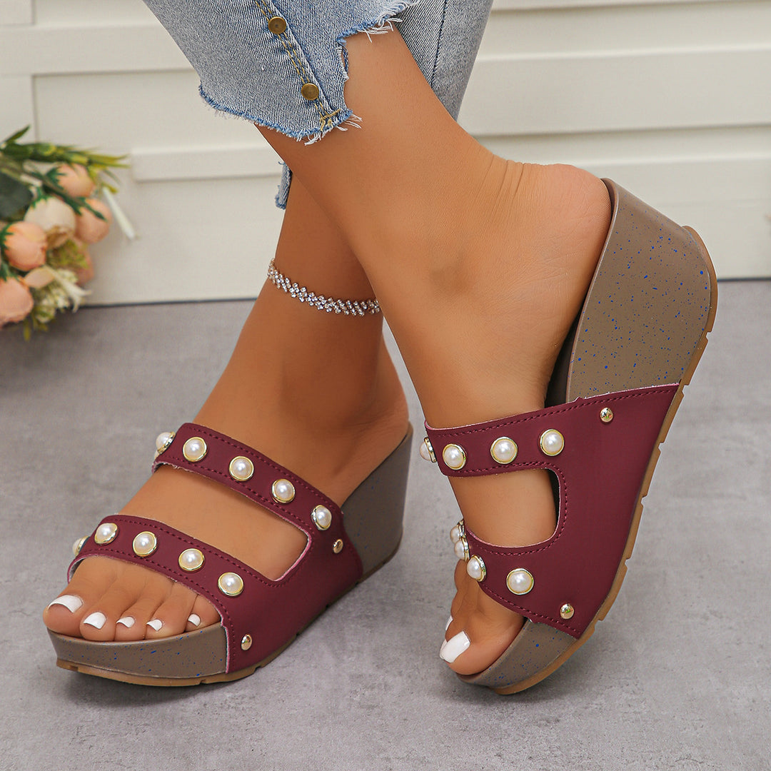 Damen Glamouröse Mules mit Perlendetails und stylishen Akzenten R&B