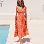 Damen Maxikleid mit Trägern und Rüschendetails R&B