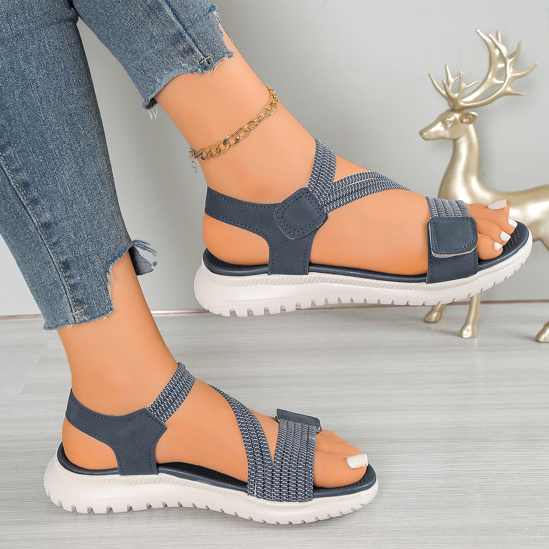 Damen Komfortsandalen mit verstellbaren Riemen und rutschfester Sohle R&B