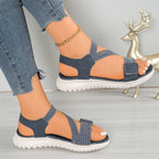 Damen Komfortsandalen mit verstellbaren Riemen und rutschfester Sohle R&B