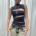 Damen Oberteil mit raffinierten Cut-Out-Design R&B