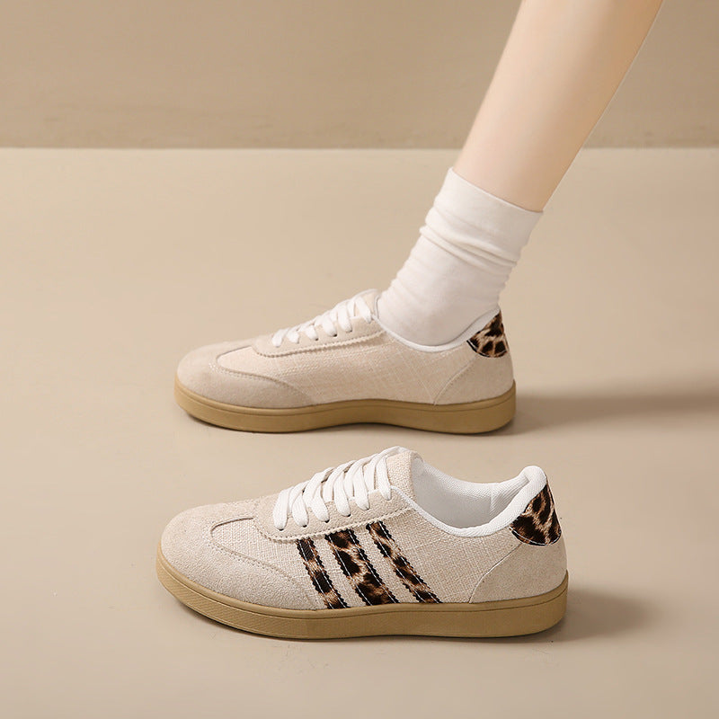 Damen Sneakers aus Wildleder mit modischem Leopardenmuster R&B