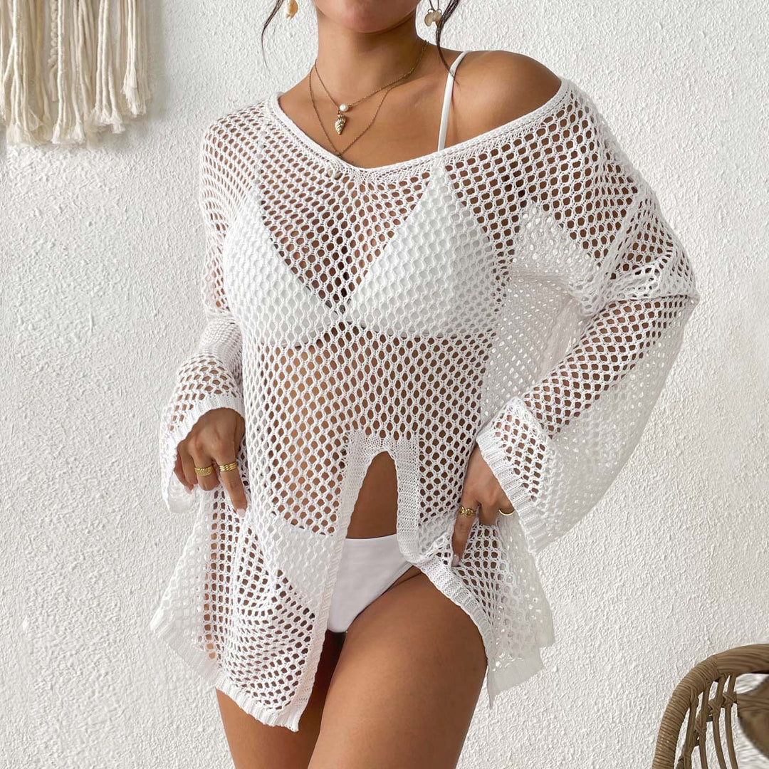 Damen Luftige Netz-Strickjacke R&B