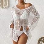 Damen Luftige Netz-Strickjacke R&B