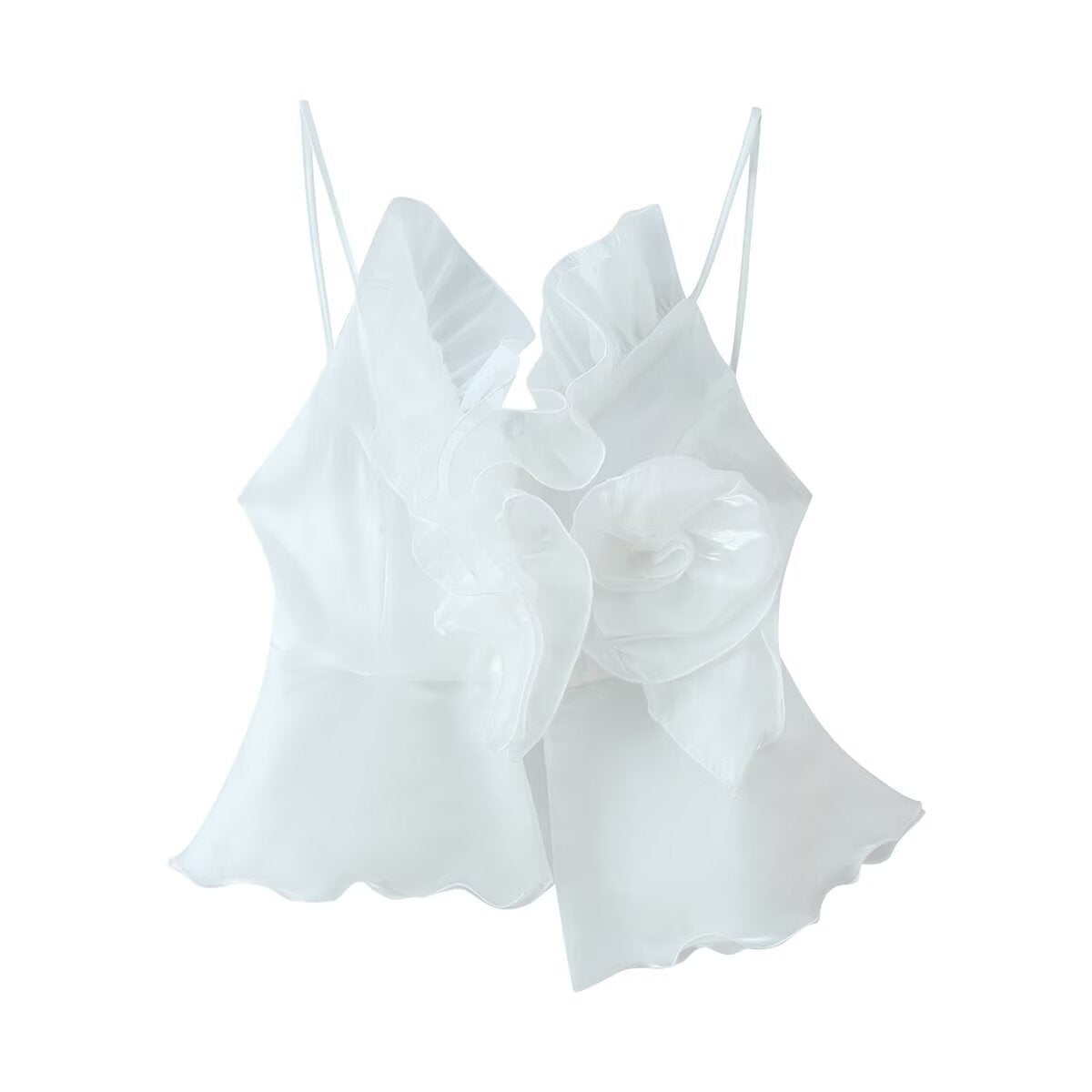 Damen Top mit eleganter Rüsche und schwingendem Saum R&B