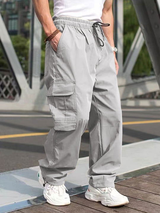 Herren moderne Cargohose mit elastischem Bund und multifunktionalen Taschen R&B