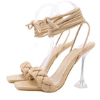 Damen Maßgeschneiderte High Heel Sandalen mit geflochtenem Riemen-Design R&B