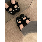 Damen modische Ballerinas mit floralem Dekor und Veloursdetails R&B