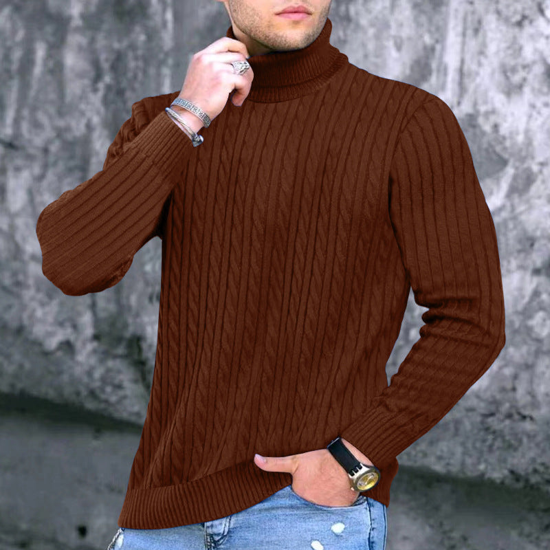 Herren moderner Rollkragenpullover mit strukturiertem Design R&B