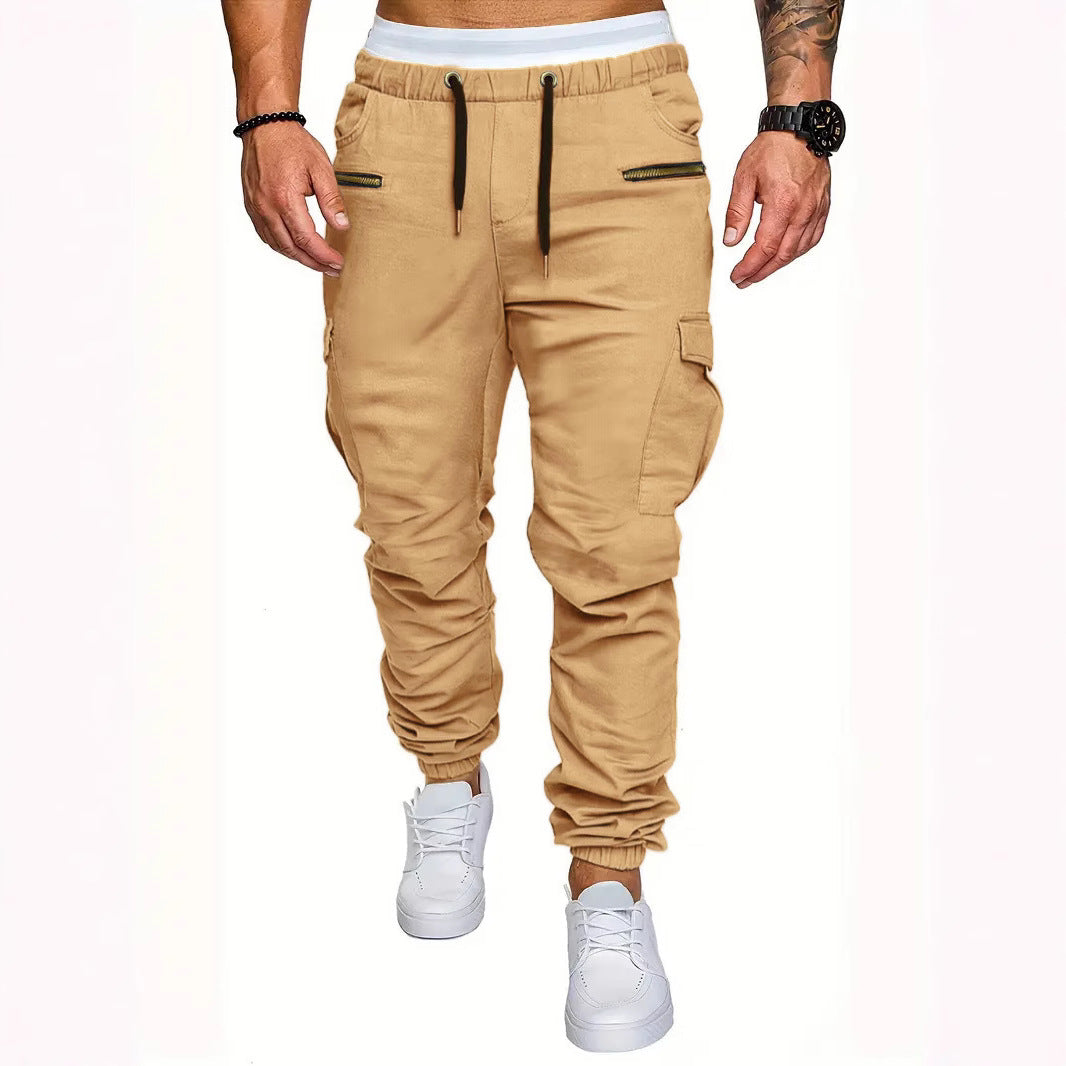 Herren Cargo-Jogginghose mit elastischem Bund und praktischen Reißverschlusstaschen