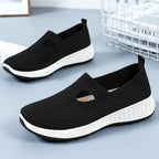 Damen Bequeme Slip-On Sneakers mit atmungsaktivem Strickoberteil R&B