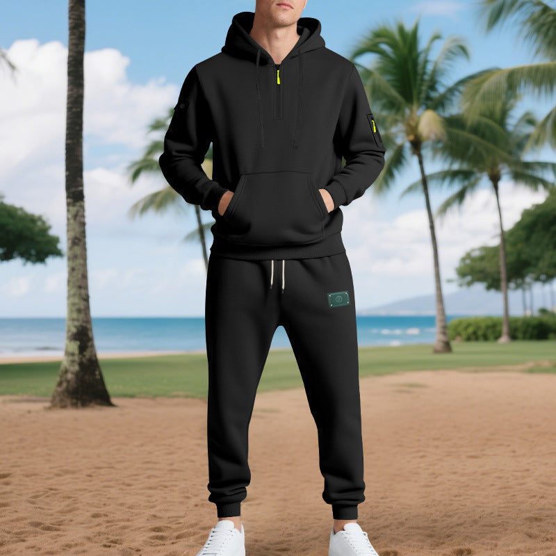 Herren Sportliches Hoodie- und Jogginganzug-Set mit atmungsaktiven Eigenschaften und praktischen Taschen R&B