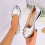Damen Ballerinas mit eleganter Lochmuster-Applikation und rutschfester Sohle R&B