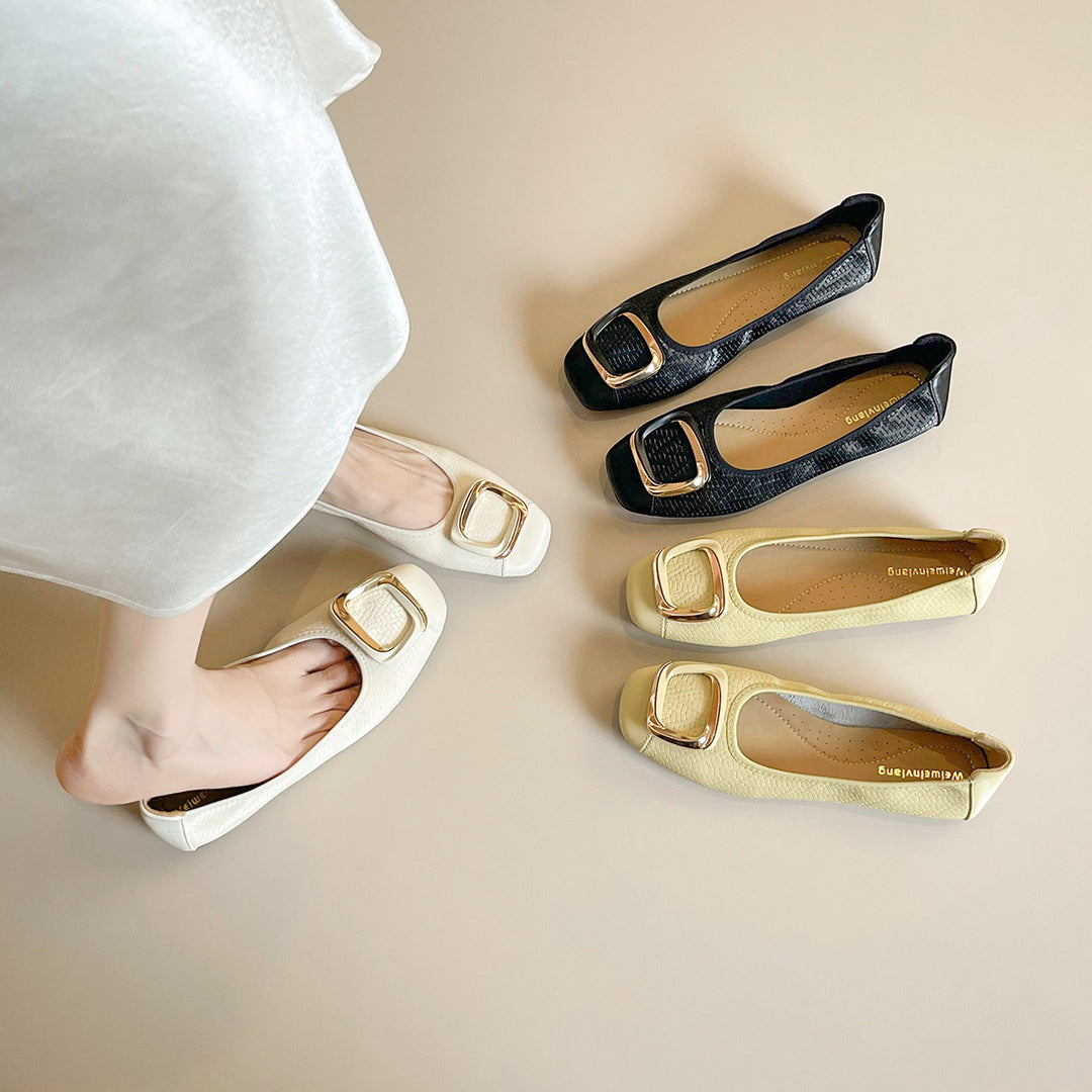 Damen Ballerinas mit eleganter Schnallenakzent R&B