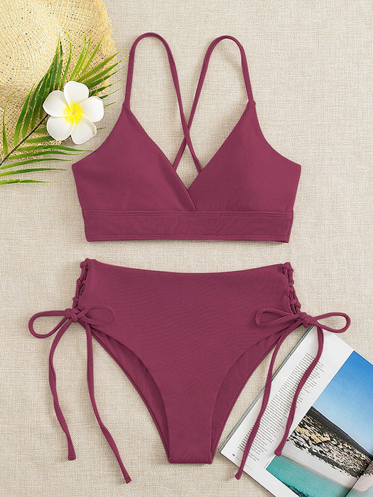 Damen Bikini-Set mit verstellbaren Trägern und raffinierten Schnürdetails R&B