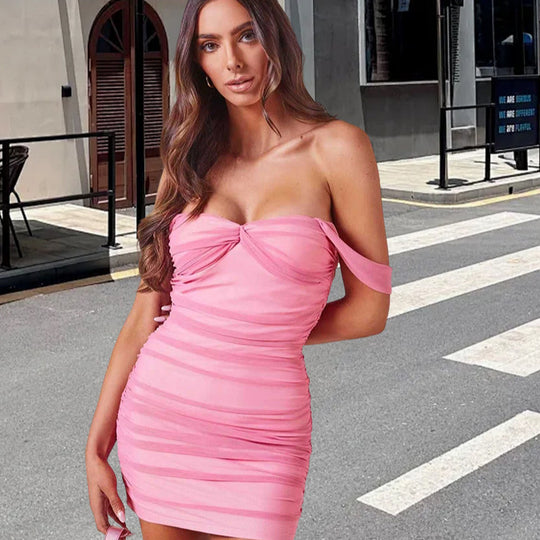 Damen Cocktailkleid im modernen Off-Shoulder Stil R&B