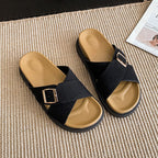 Damen Komfortable Mules mit modischem Schnallen-Detail