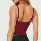 Damen Elegantes Spaghetti-Top mit verführerischer Drapierung R&B