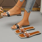 Damen Transparente Sandalen mit eleganter Schnallenverzierung EB
