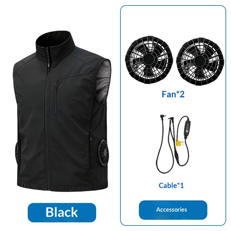 Unisex nan ergonomische Kühlweste mit integrierten Ventilatoren und Akkuanschluss R&B