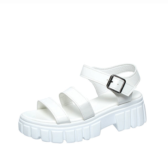 Damen Komfortable Plateau-Sandalen mit verstellbarem Riemen und rutschfester Sohle R&B