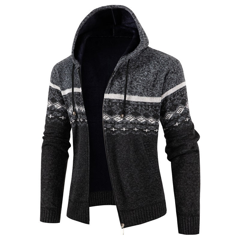 Herren Kapuzenpullover mit Norweger-Muster R&B