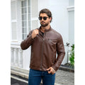 Herren Kunstlederjacke mit modernem Kragen