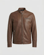 Herren Kunstlederjacke mit modernem Kragen
