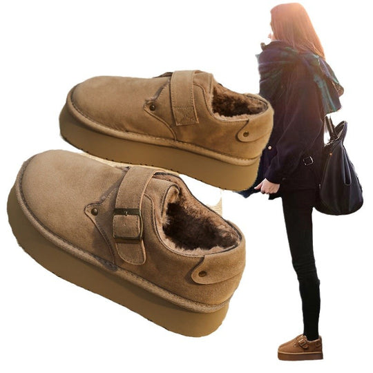 Damen komfortable Slipper mit praktischer Schnalle und weichem Innenfutter R&B