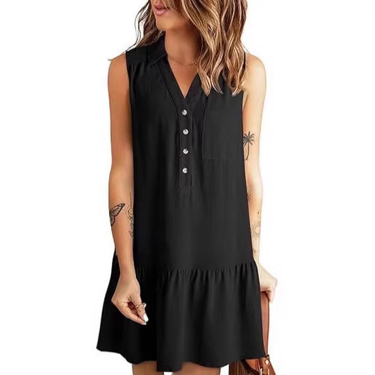 Damen Hemdblusenkleid mit geschmeidigem Fall und elegantem Rüschenabschluss R&B