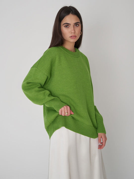 Damen Bequemer Oversized Pullover aus hochwertigem Strick R&B