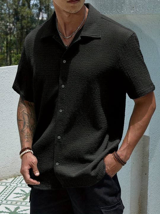 Herren trendiges Kurzarmhemd R&B