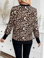 Damen V-Ausschnitt Strickpullover mit Hahnentrittmuster R&B