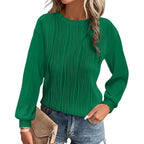 Damen plissierter Langarm-Pullover R&B