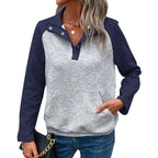 Damen lässiger Sweatpullover mit elegantem strukturiertem Design R&B