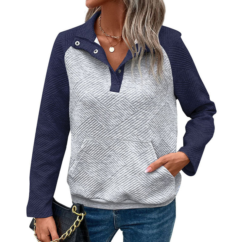 Damen lässiger Sweatpullover mit elegantem strukturiertem Design R&B