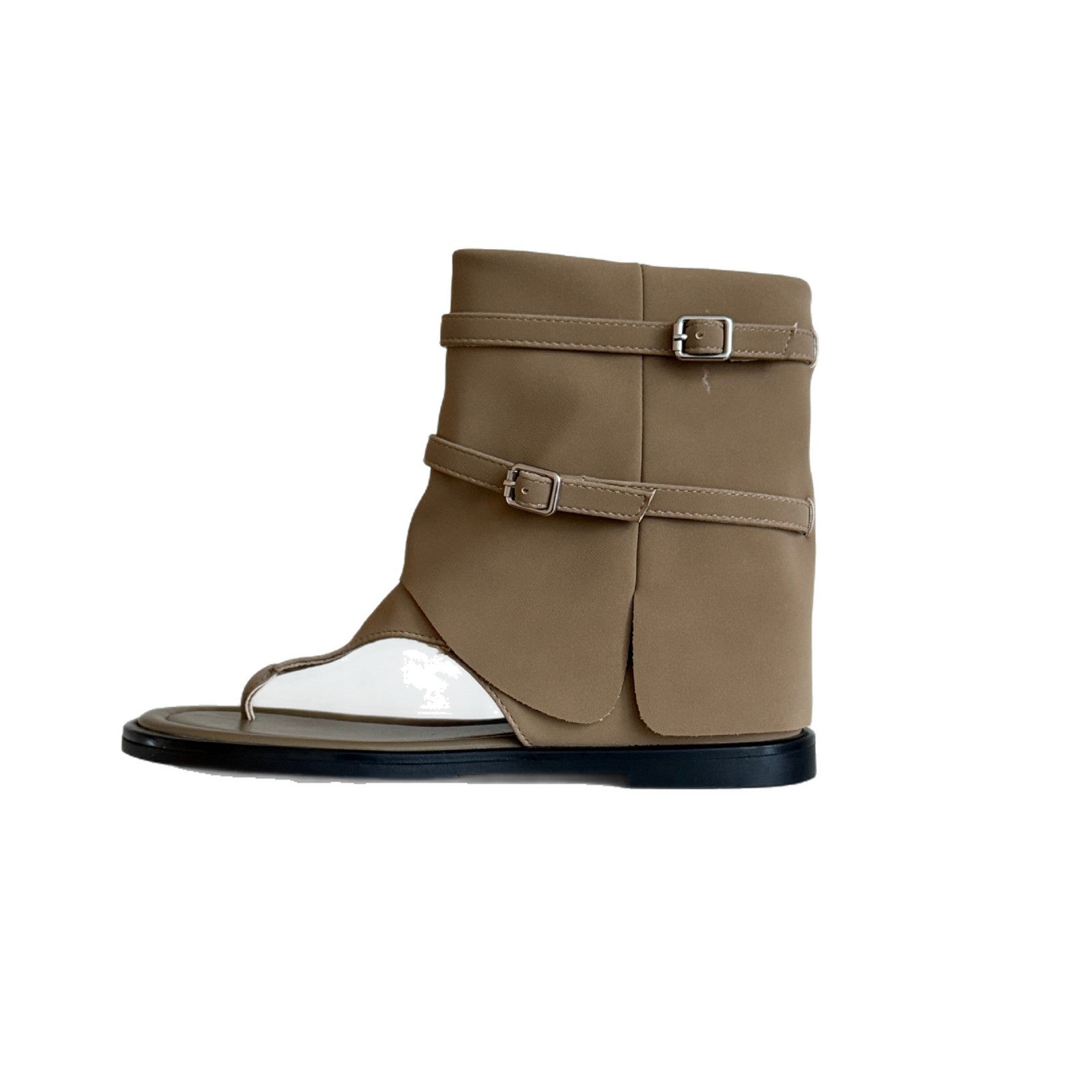 Damen Modische Zehentrenner-Sandalen mit innovativem Riemendesign und rutschfester Sohle