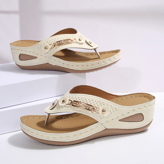 Damen Komfortable Wedge-Sandalen mit verstellbarem Riemen R&B
