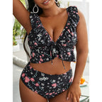 Damen Bikini-Set mit Rüschendesign und verstellbarem Oberteil R&B