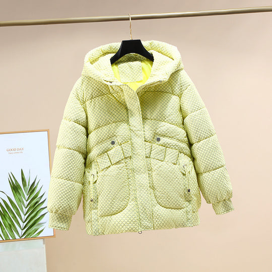 Damen Modische leichte Pufferjacke mit praktischen Taschen und Kapuze R&B