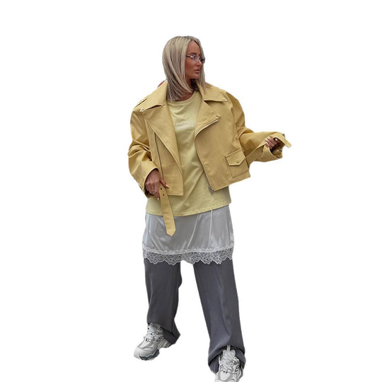 Damen Oversized Bikerjacke mit schmeichelndem Schnitt R&B