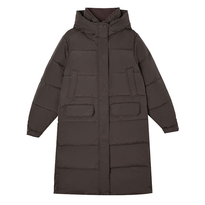Damen Lange isolierte Winterjacke mit Kapuze und einzippbarem Kragen R&B