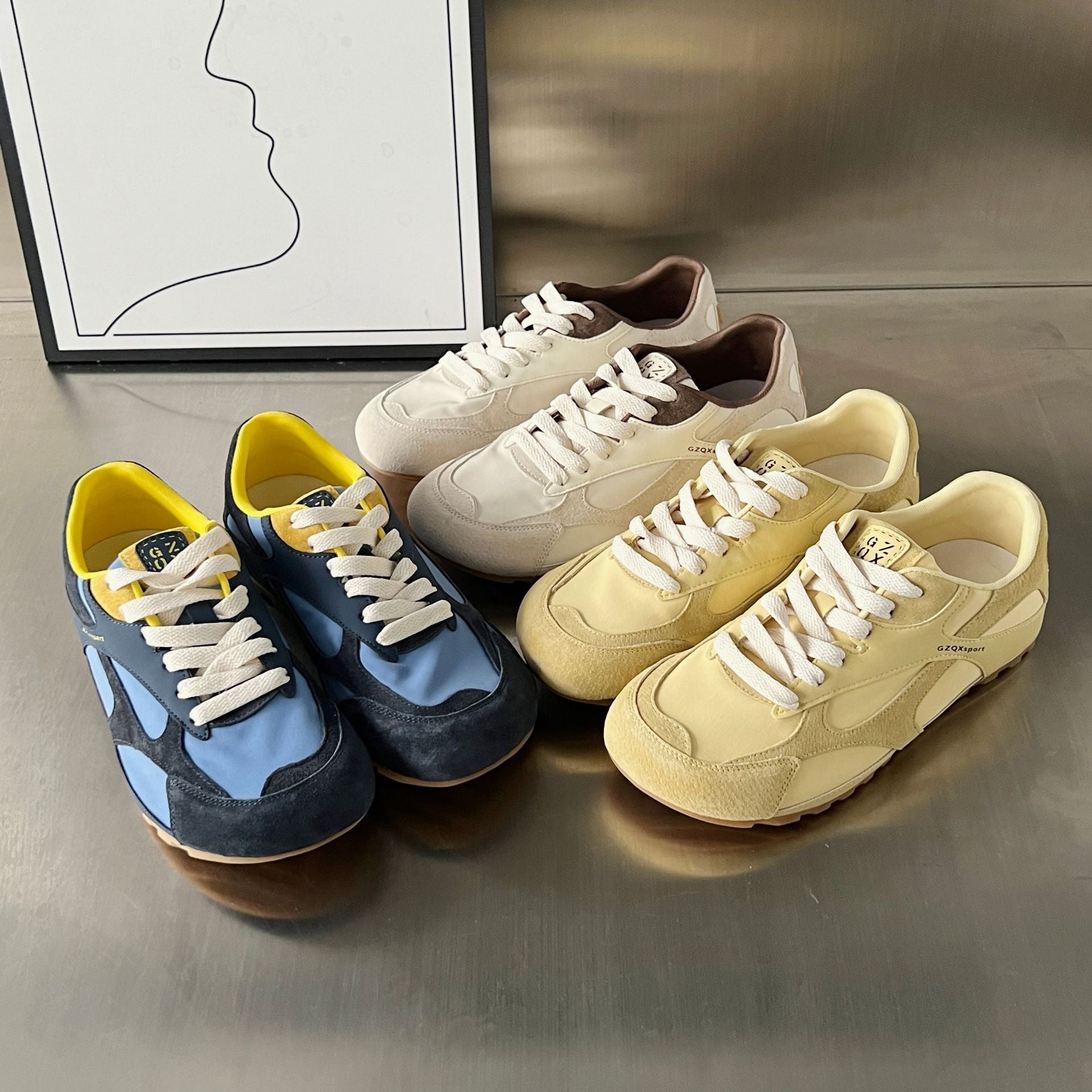 Damen Sportliche Freizeit-Sneaker mit atmungsaktiver Mesh-Oberfläche und stabiler Gummisohle R&B