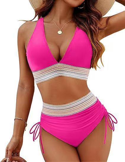 Damen Bikinis mit hoch tailliertem Schnitt und modischen Details R&B