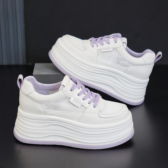 Damen modische Plateau-Sneaker mit atmungsaktiver Mesh-Oberfläche und dämpfender Sohle R&B
