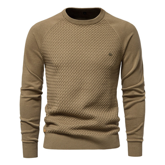 Herren Strickpullover mit modernem Strukturmuster und Rundhalsausschnitt R&B