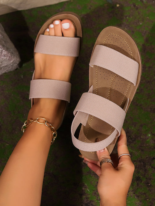 Damen Komfortable Sandalen mit elastischen Trägern und anatomischem Fußbett R&B