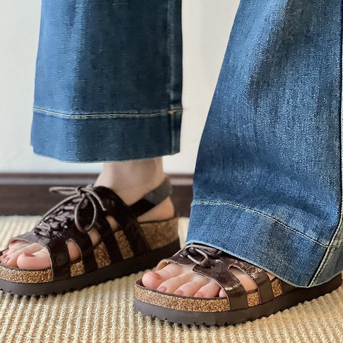 Damen Sandalen mit robustem Schnürsystem und anatomischer Fußbettgestaltung R&B